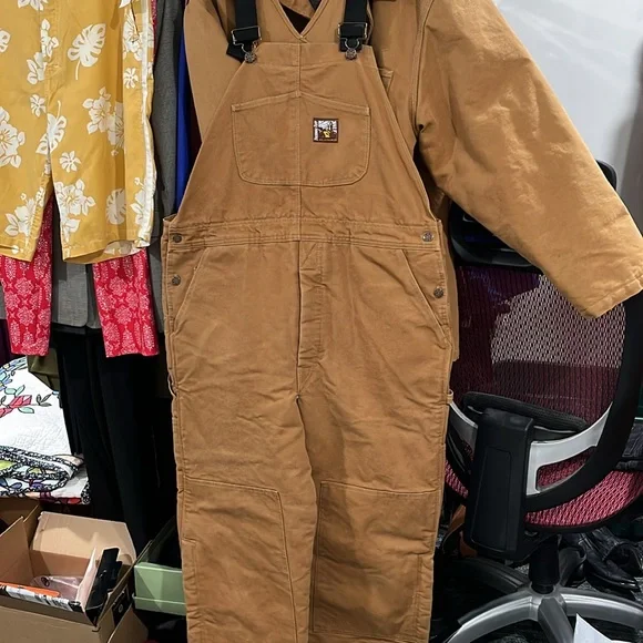 Steiner Thermal-Tuff Vintage Brown Workwear Chore Barn Coat Jacket and Overalls - Picture 3 of 9